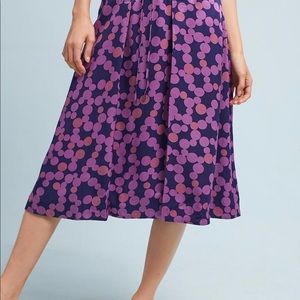 Anthropologie Maeve Zadie Lace-Up Dots Skirt